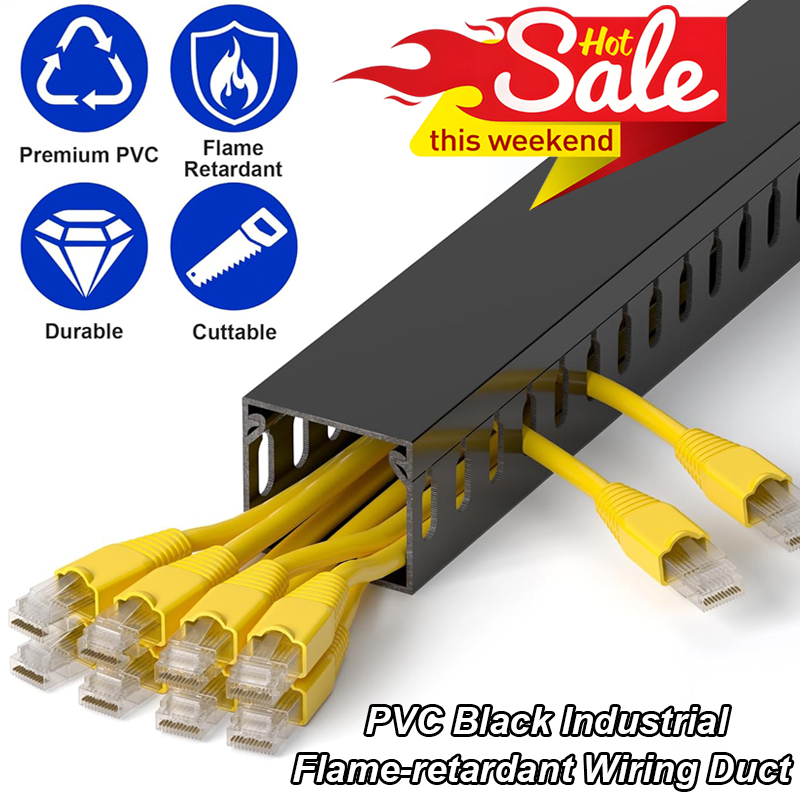 Desk Setup Organizer - PVC Industrial Flame-retardant Wiring Duct black
