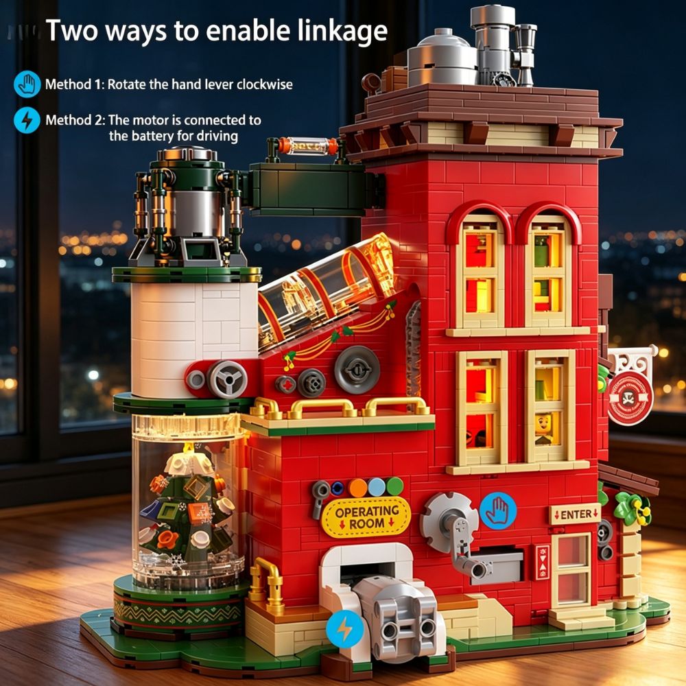 Desk Setup Builder - KAVOWORLD 2775PCS Christmas Gift Factory Building