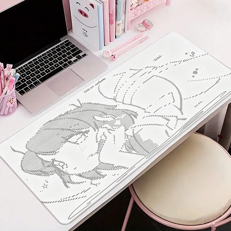 Desk Setup Carpet - 1Pcs Leather Mouse Pad Anime Angel