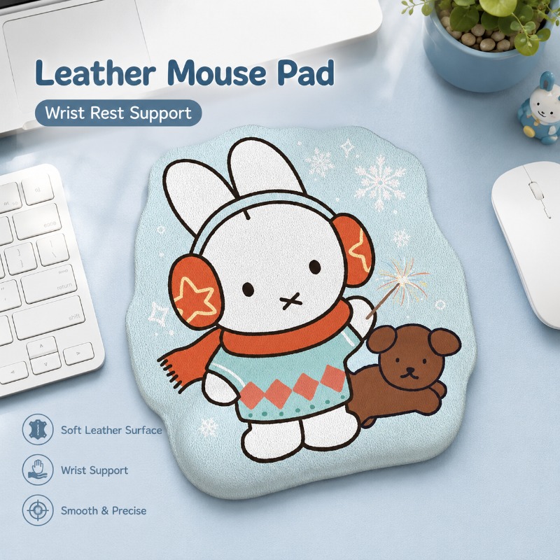 Anime Miffy Leather Mouse Pad  - Desk Setup Editing review and price