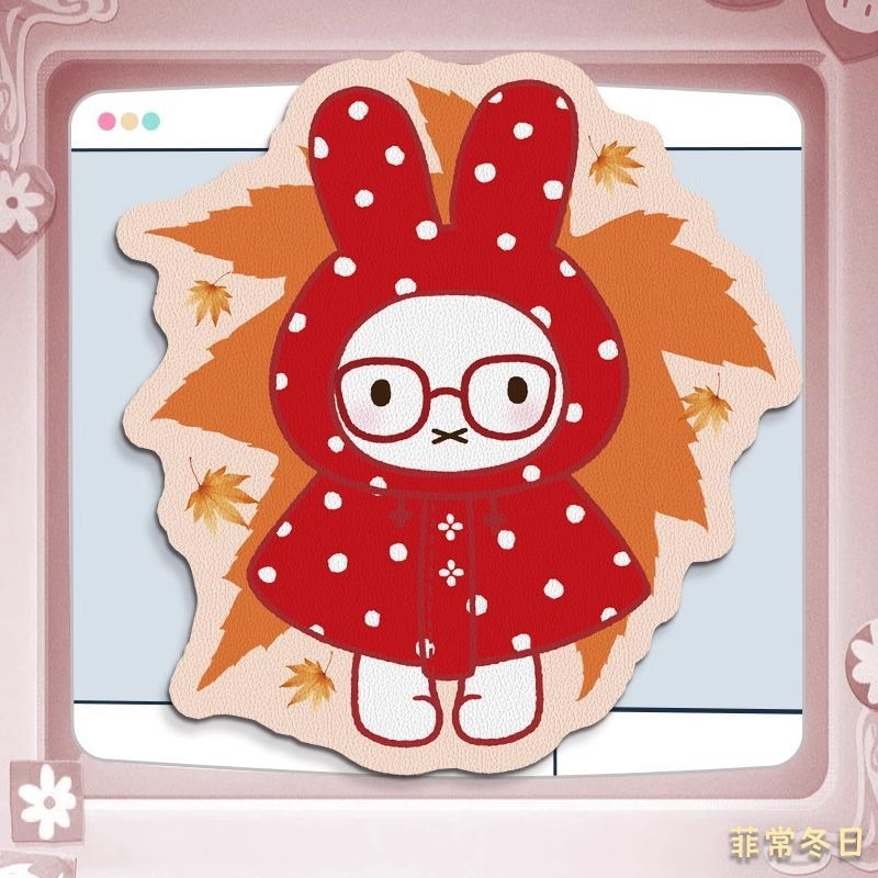 Anime Miffy Leather Mouse Pad  - Desk Setup Editing review and price