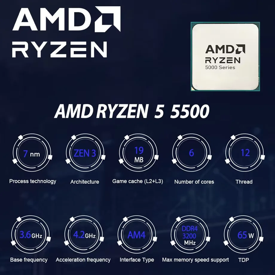 AMD Ryzen 5 5500 CPU R5 5500 P - Amd Cpu Ryzen 5 review and price