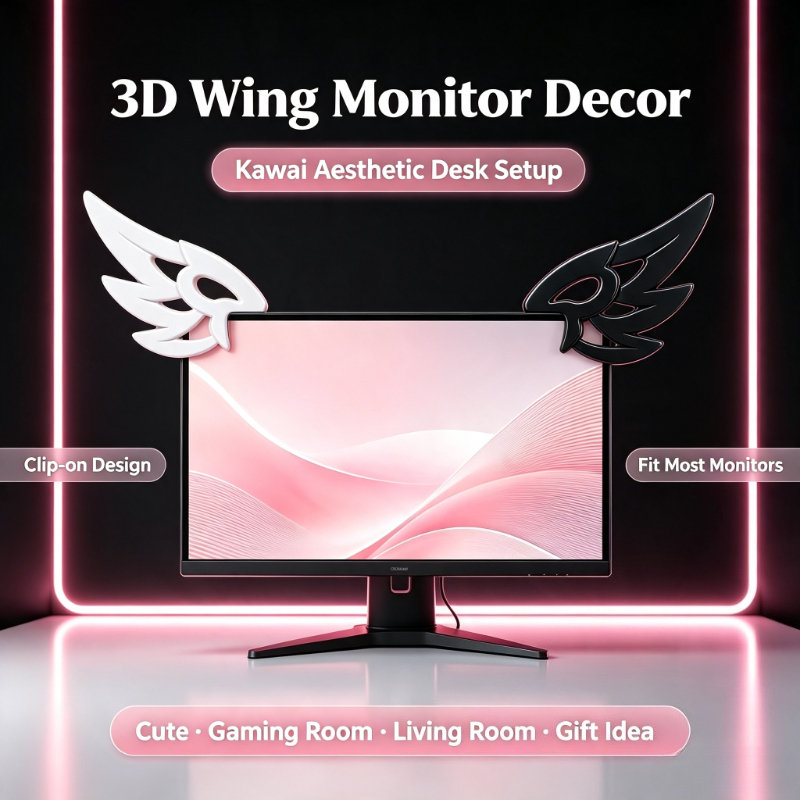 Kawaii 3D Wing Decor for Compu - Desk Setup Tech review and price