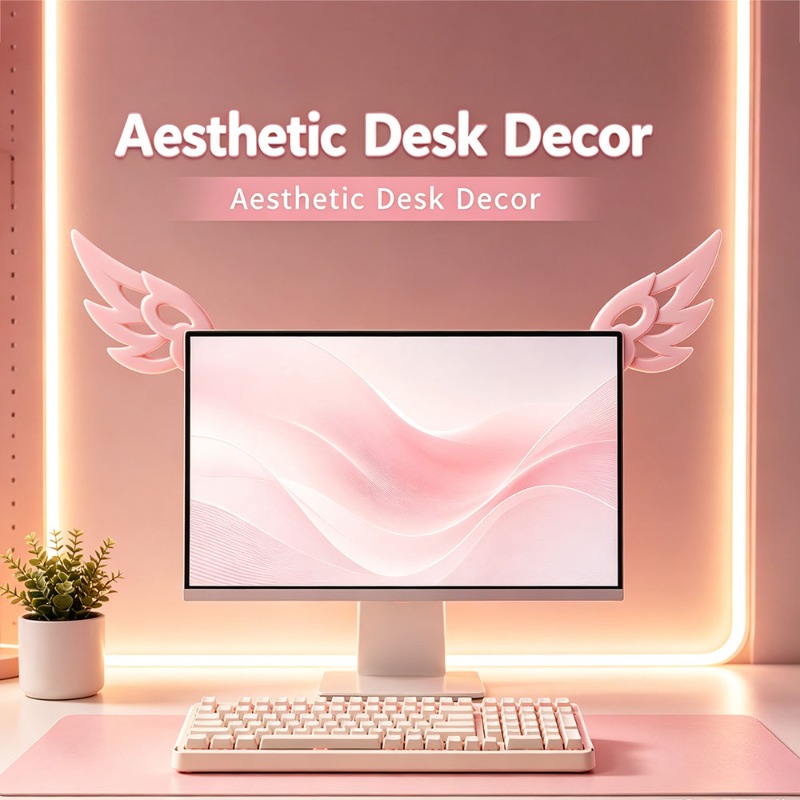 Kawaii 3D Wing Decor for Compu - Desk Setup Tech review and price