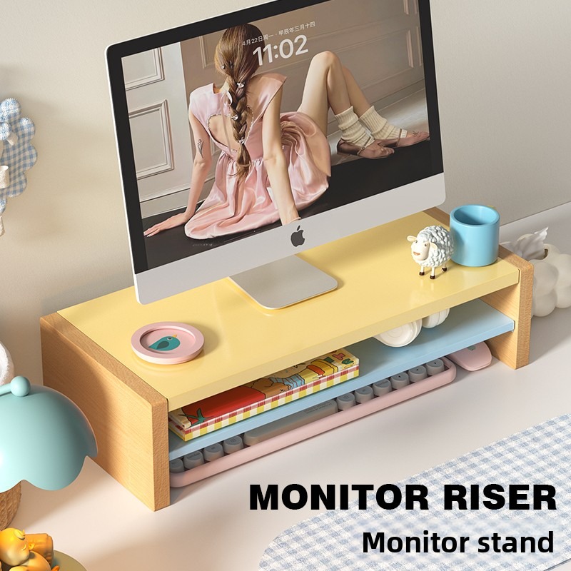 Wooden Monitor Riser Stand wit - Desk Setup Workspace review and price