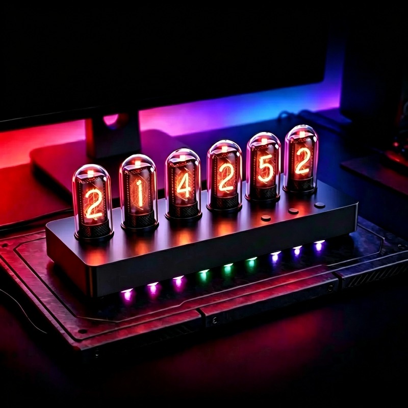 IPS‑Simulated Nixie Tube Clock - Desk Setup Artist review and price