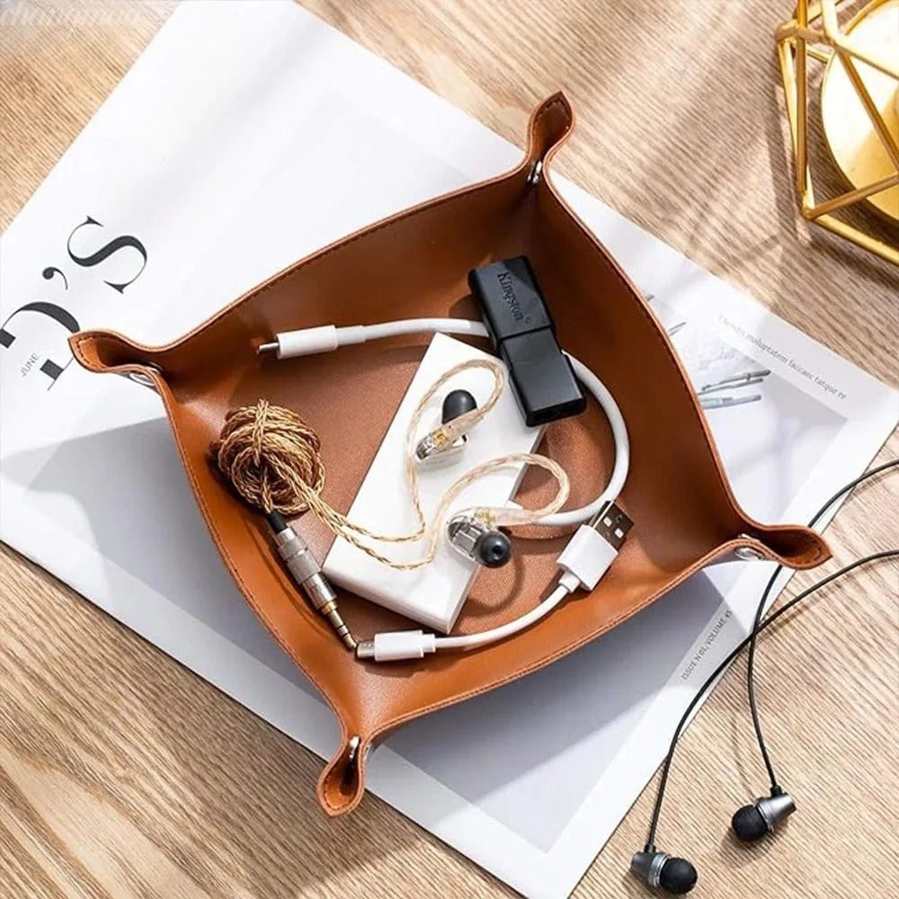 1PC 25X25CM Leather Tray Folda - Desk Setup Organizer review and price