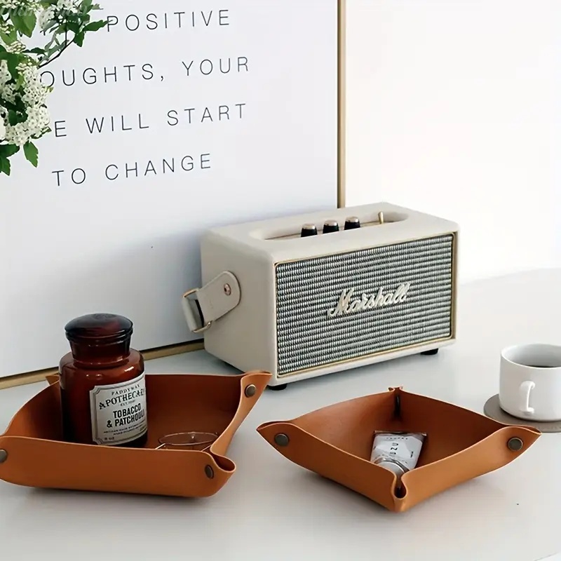 1PC 25X25CM Leather Tray Folda - Desk Setup Organizer review and price