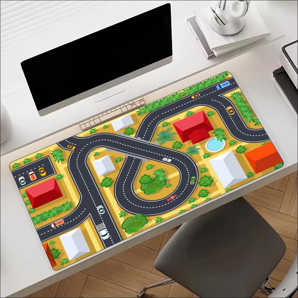 City Traffic Road Map Pattern  - Desk Setup Workspace review and price