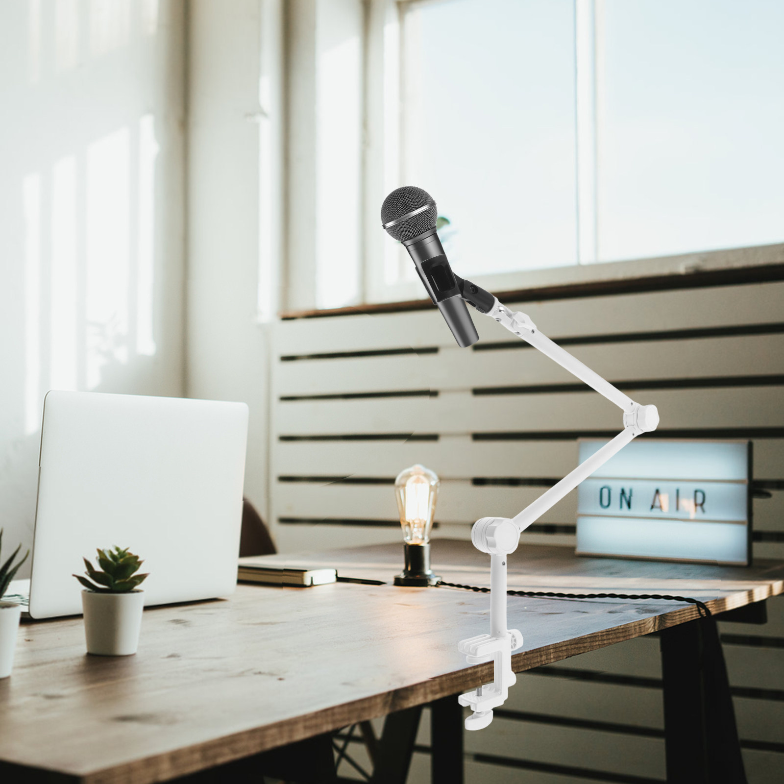 1Set Microphone Boom Arm White - Gaming Setup Desk review and price