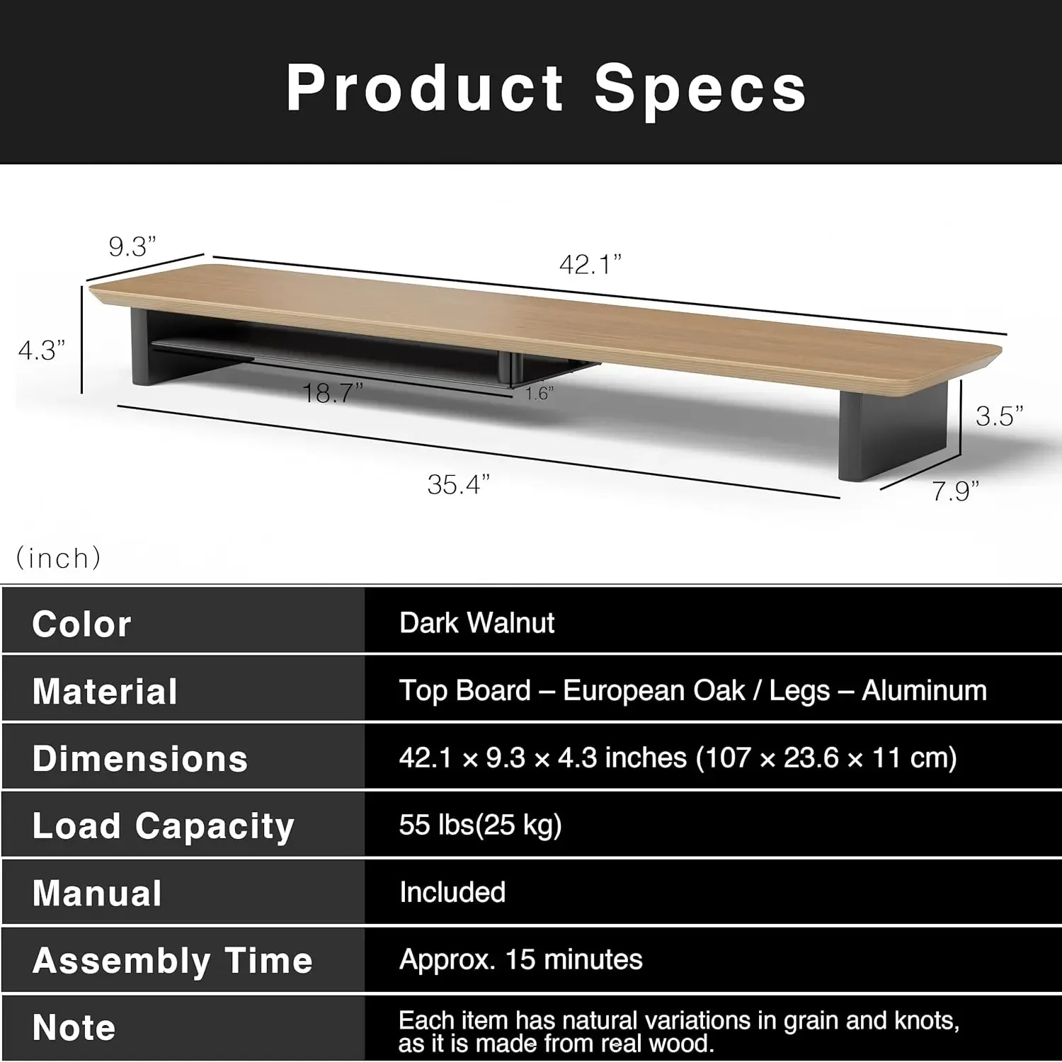White Oak Dual‑Tier Ergonomic  - Desk Setup Workspace review and price