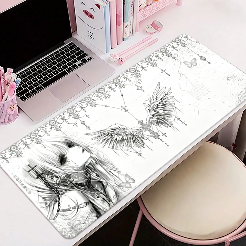 Leather Mousepad Black White A - Desk Setup Carpet review and price