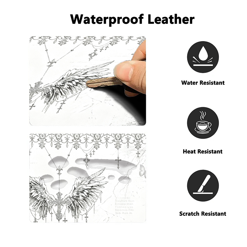 Leather Mousepad Black White A - Desk Setup Carpet review and price