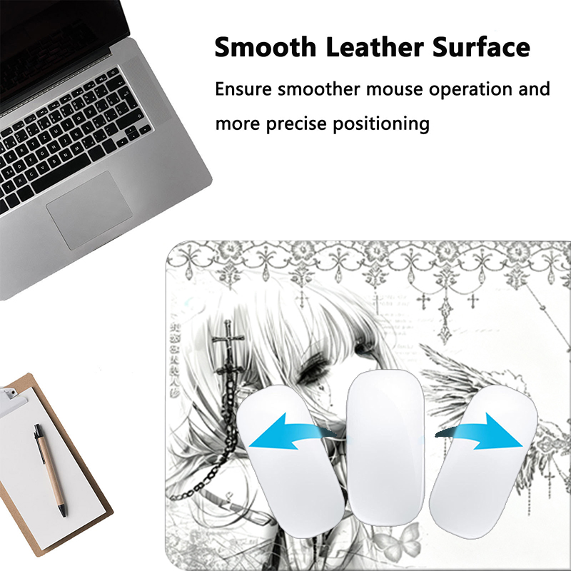 Leather Mousepad Black White A - Desk Setup Carpet review and price