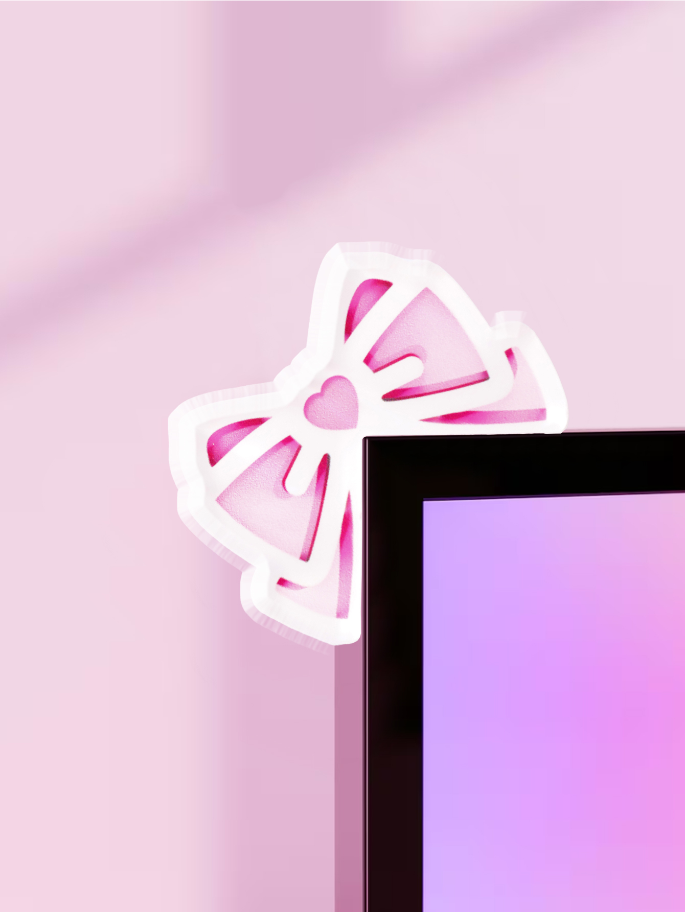 Kawaii Bow Monitor Decor Pink  - Gaming Setup Desk review and price